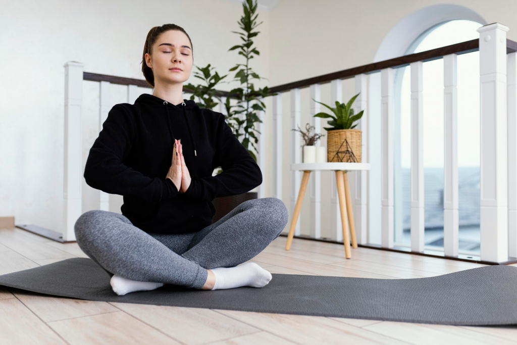 woman meditating