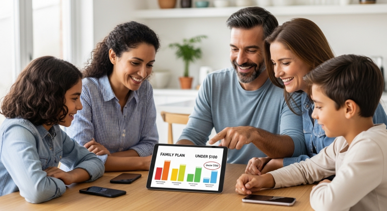 Best Prepaid Cell Phone Plans for Families of 3 to 4 Lines Under $100 per Month