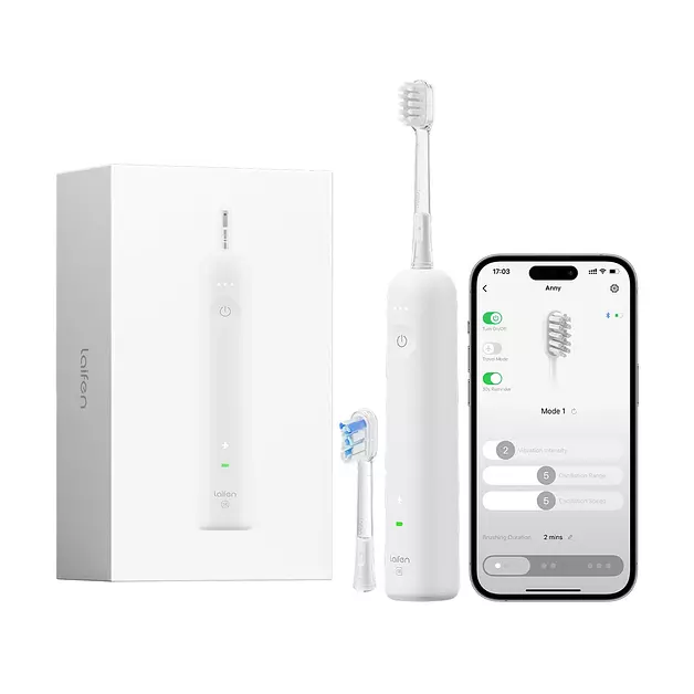 Laifen Wave Special Electric Toothbrush, New 2025 Version Oscillation & Vibration Sonic Electric Toothbrush for Adults with App, 2 Brush Heads, IP68 Waterproof Travel Powered Toothbrush (Matte White)