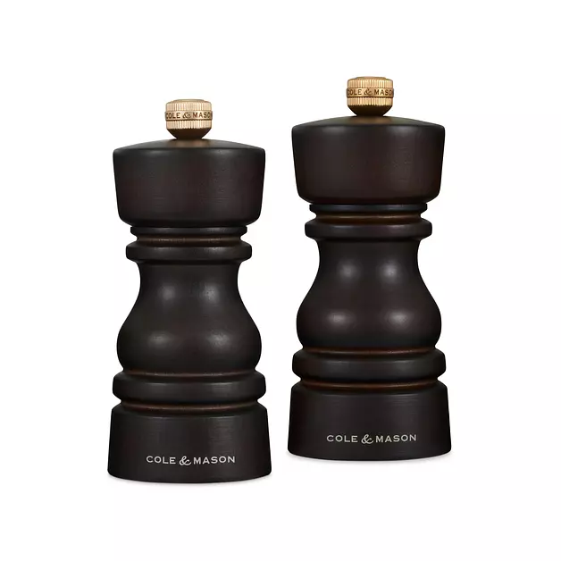 Cole & Mason London Salt & Pepper Mill Gift Set, 5'', Chocolate Wood