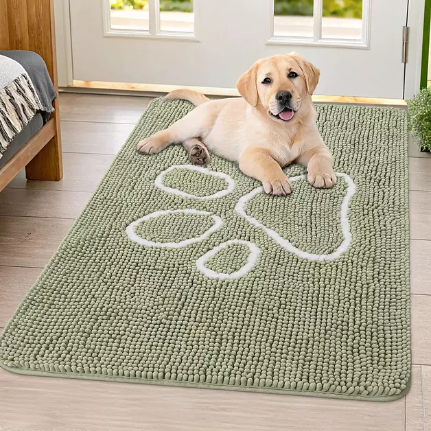 Smiry Dog Door Mat for Muddy Paws, Absorbent Non Slip Dirt Trapper, 40x32