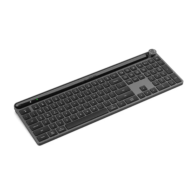 JLab, Epic, Wireless Keyboard, Bluetooth 5.2, USB Dongle, Multi-Device, Backlit, 108 Keys, Black
