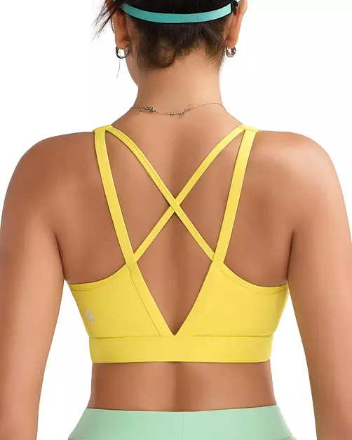 RUNNING GIRL High Impact Sports Bras for Women, High Support Citrine Sports Bra Moulded Cup Strappy Sports Bras(3060 Citrine M)