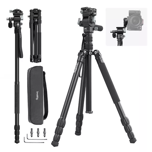 SmallRig CT195 73" Video Tripod, Camera Tripod Max Load 15kg/33lbs
