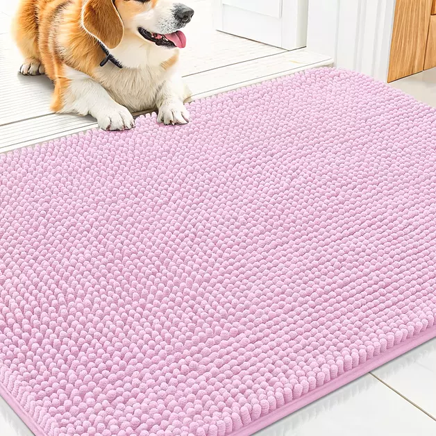 Smiry Dog Door Mat for Muddy Paws 30x20, Absorbs Moisture and Dirt Doormat