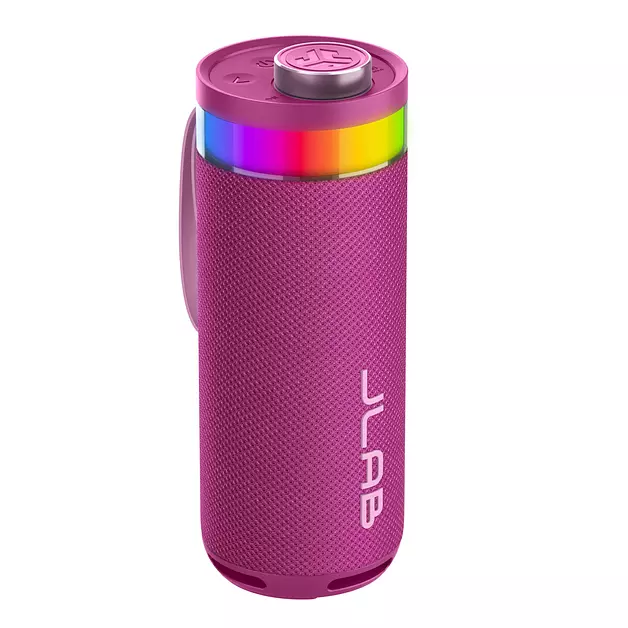 JLab, Go Party, Portable Bluetooth Speaker, Waterproof, RGB Lighting, LabSync, Mulberry