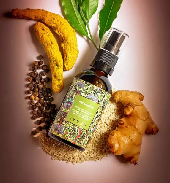 The Ayurveda Experience iYURA Paraania Face Oil with Neem, Turmeric and Sesame for Acne-Prone and Oily Skin, Pore Cleansing, Dark Spot Reduction, Vegan, 1.69 fl oz