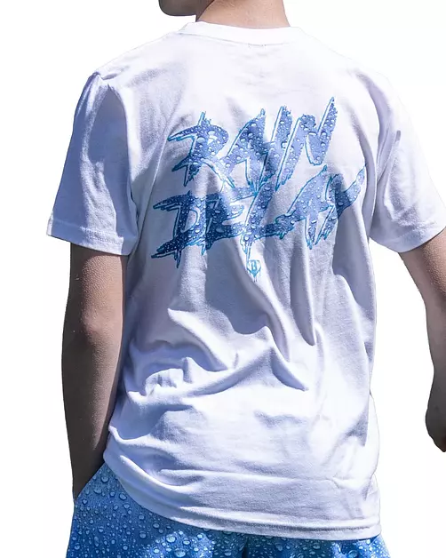 BL101 Youth Rain Delay Baseball Graphic Tee for Boys - White, YL