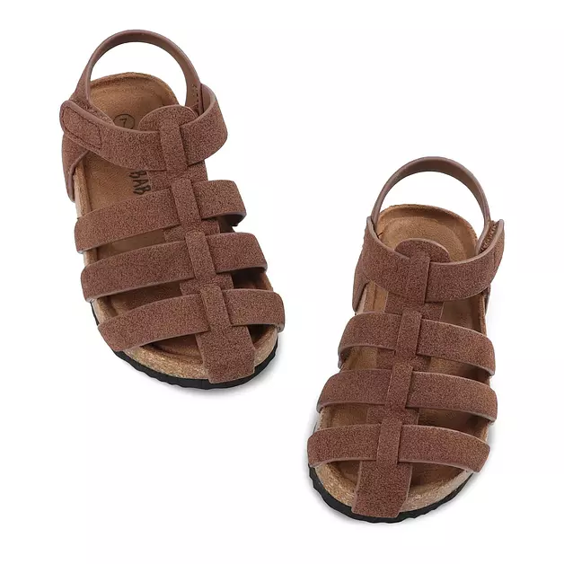 Wulubaba Toddler Boy Sandals Closed Toe Fisherman Cork Footbed