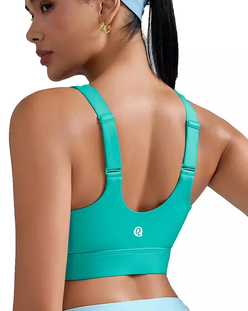 RUNNING GIRL Adjustable Straps High Impact Sports Bra for Women,High Support Workout Sports Bras with Sewn in Pads(WX3120 Bright Green 3XL)