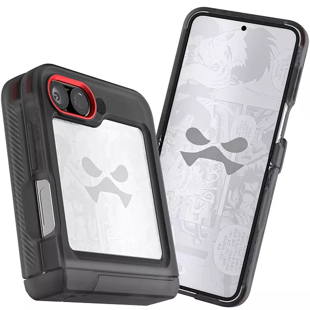 Ghostek Covert Clear Galaxy Z Flip 6 Case with Built-in Kickstand and Full Hinge Protection Shockproof Protective Phone Cover Designed for 2024 Samsung Galaxy Z Flip6 (6.7") (Smoke)