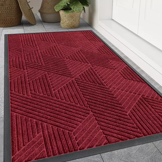 Smiry Front Door Mat Outside Entrance, Low Profile Rubber Doormat, 59x23