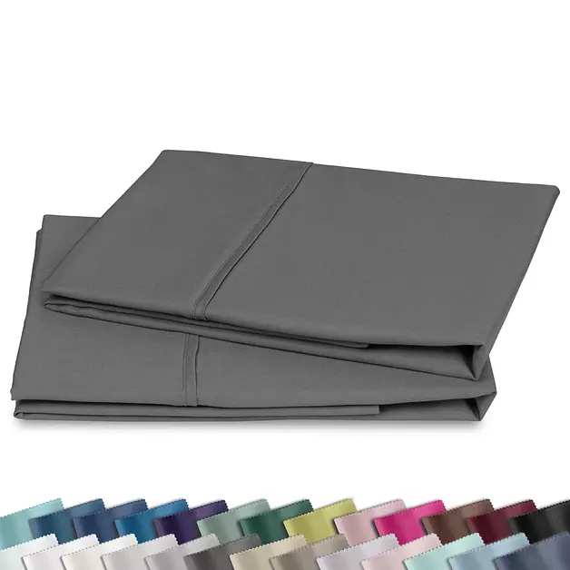 California Design Den 2-Pack Standard Pillowcases, 100% Cotton Sateen