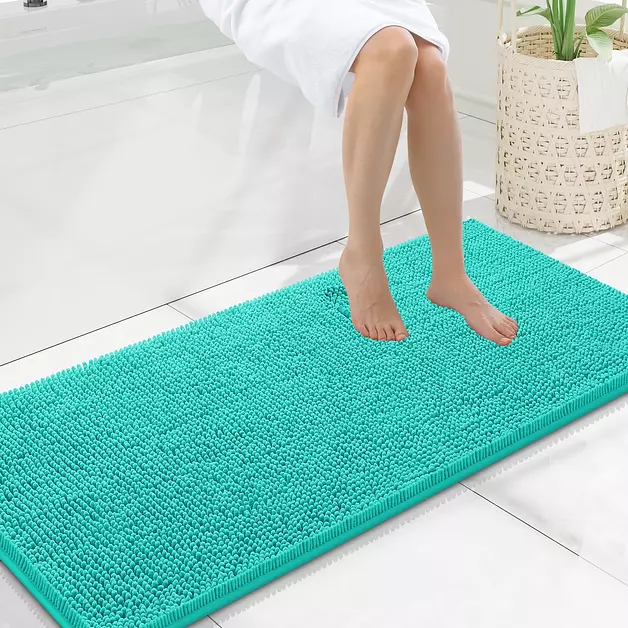 Smiry Bathroom Rugs 47X20, Luxury Chenille Extra Soft Absorbent Bath Mat