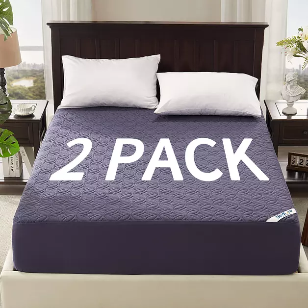 2 Pack Waterproof Mattress Protector Full Size, Deep Pocket Fit, Washable