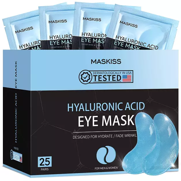 Maskiss Under Eye Patches (25 Pairs), Hyaluronic Acid Eye Masks for Dark Circles Puffy Eyes Undereye Bags, Collagen Eye Patches for Wrinkles and Hydrate, Skin Care Gift for Her