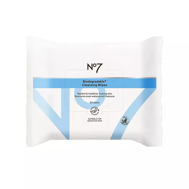 No7 Biodegradable Facial Cleansing Wipes, 30 Count