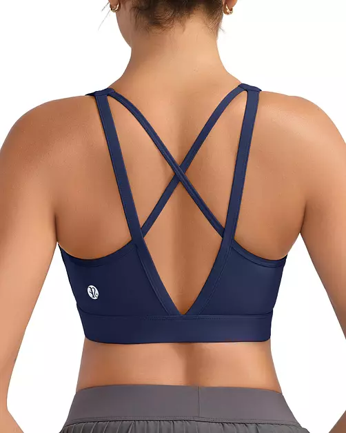RUNNING GIRL High Impact Sports Bras for Women, High Support Twilight Blue Sports Bra Moulded Cup Strappy Sports Bras (3060 Twilight Blue S)