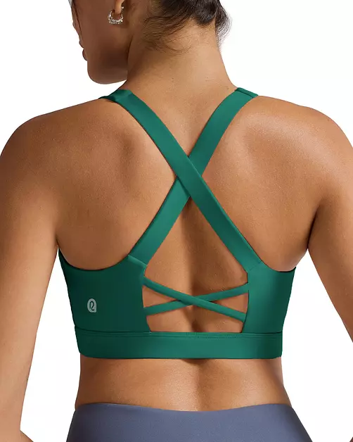 RUNNING GIRL Sports Bra for Women High Support,Molded Cup High Impact Sports Bras with Sewn in Pads(3058_Teal_XL)