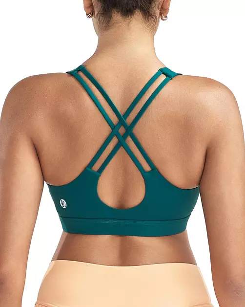 RUNNING GIRL High Impact Sports Bras for Women,Molded Cup Crisscross Back Strappy Workout Sports Bra with Sewn in Pads(WX3171Green,XXL)