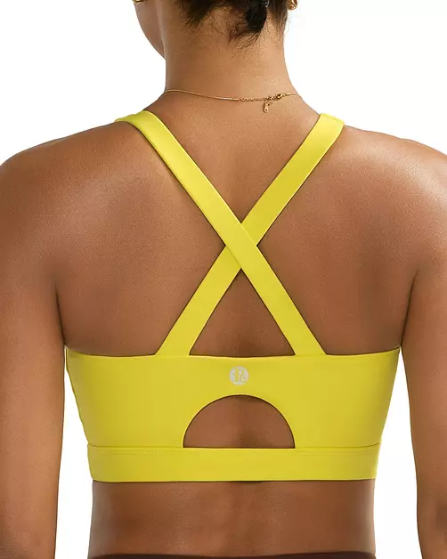 RUNNING GIRL Sports Bra for Women High Support Molded Cup Strappy Running Sports Bras with Sewn in Pads(3027_Bright Yellow_S)
