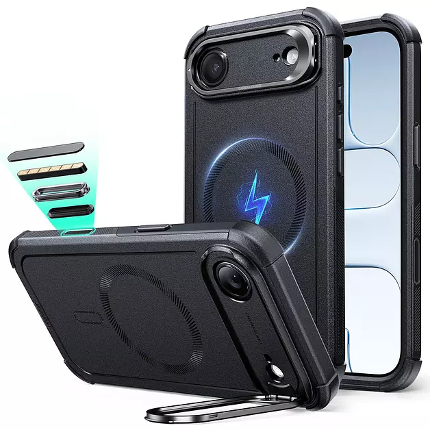 ESR Cyber Tough for iPhone Air Case with Flex Stand, Black
