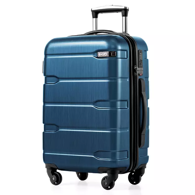 Coolife Carry On Luggage Hardside Suitcase with Spinner Wheels, 20in