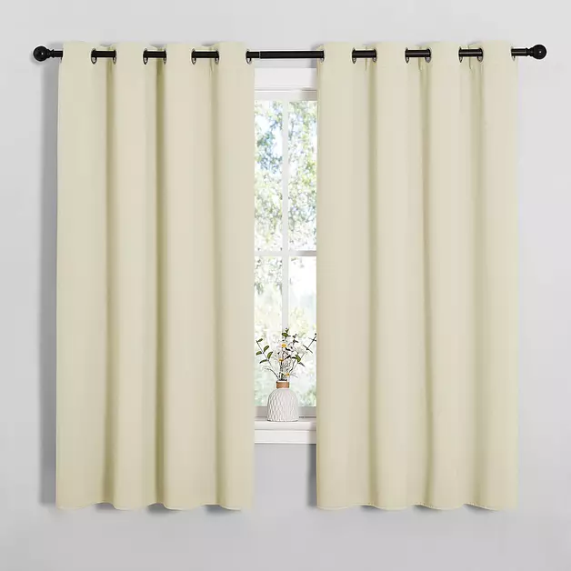 NICETOWN Beige Room Darkening Curtains for Cafe 55" w x 68" L 2 Panels