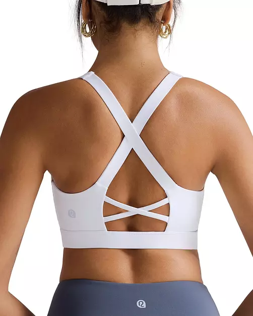 RUNNING GIRL White Sports Bras for Women,Molded Cups Crisscross Back Sports Bras for Women High Support(3058_White_XXL)