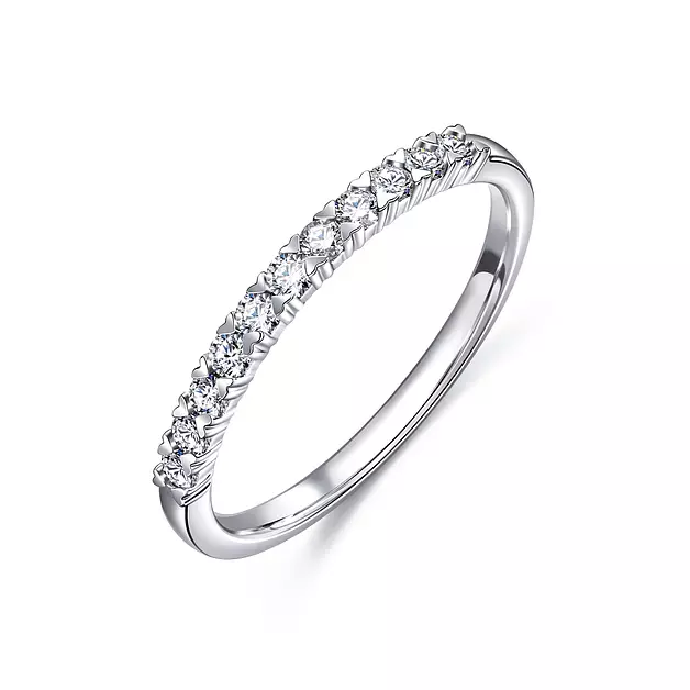 CHOW SANG SANG 18K Gold PROMESSA (GH color, SI Clarity) Diamond Ring for Women 93113R (Our Size 15 / US 7, White Gold)